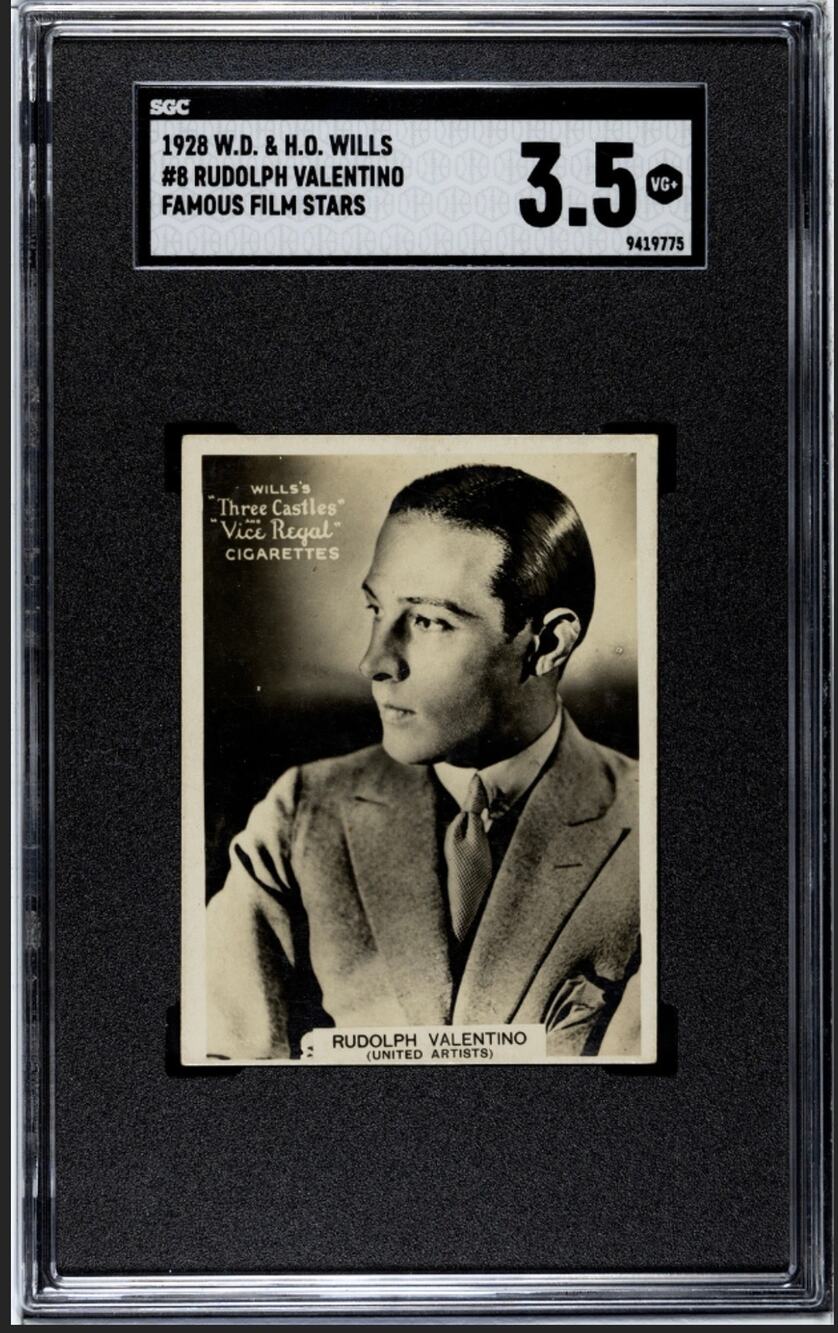 ONLY ONE GRADED W.D. & H.O. Wills 1928 Rudolph Valentino Card SGC 3.5 Film Stars
